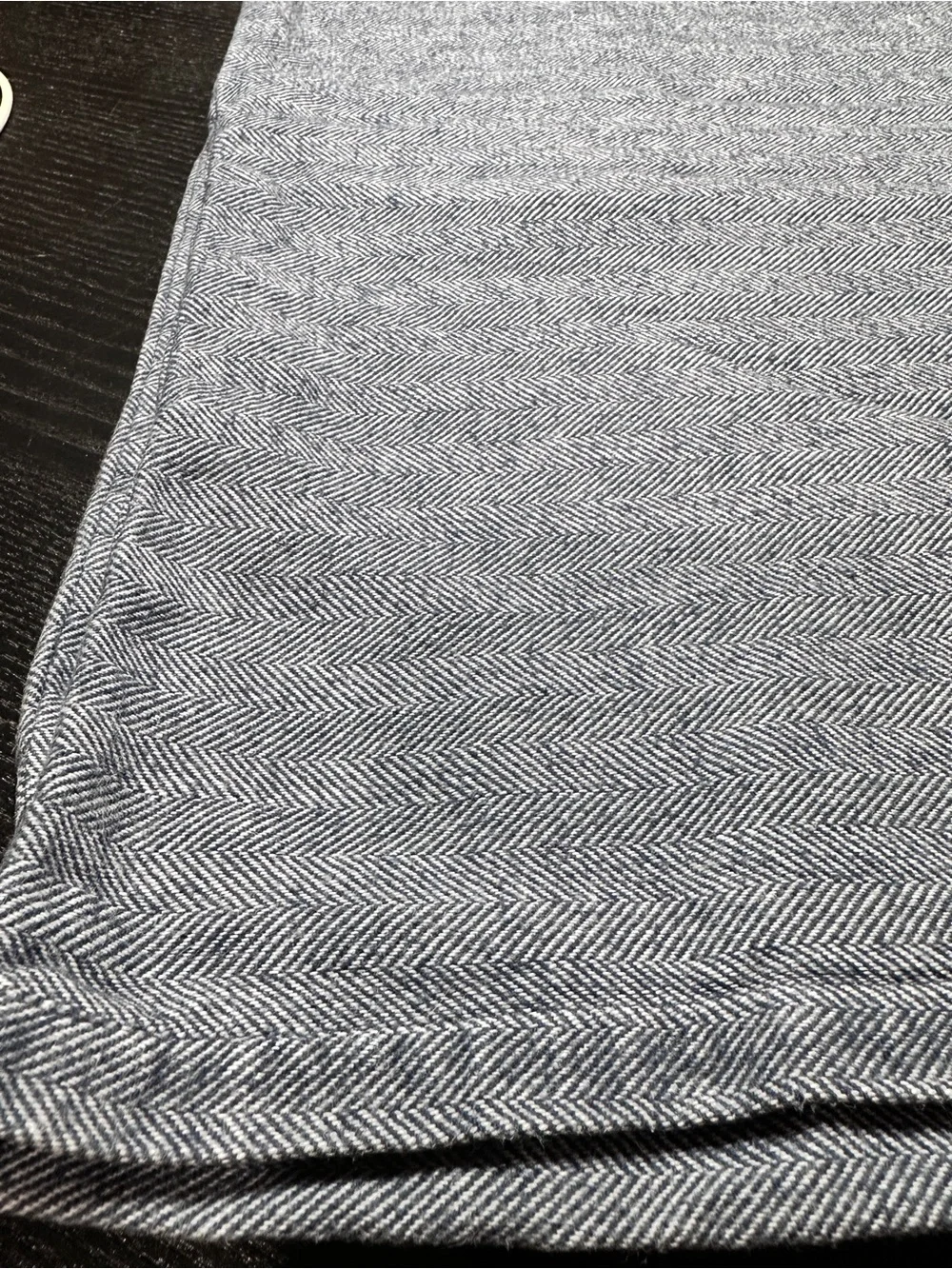 (1) Boll & Branch King Organic Cotton Chevron Weave Blue/grey Pillow Sham Cover